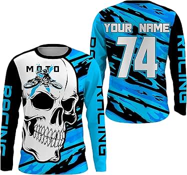 Amazon.com: PIONAMZIOZ Skull Motox Jersey Custom Motocross